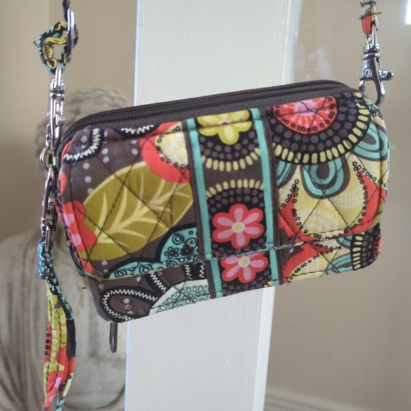 Vera Bradley Colourful Floral Paisley ID Wallet/Crossbody Bag - Picture 6 of 8
